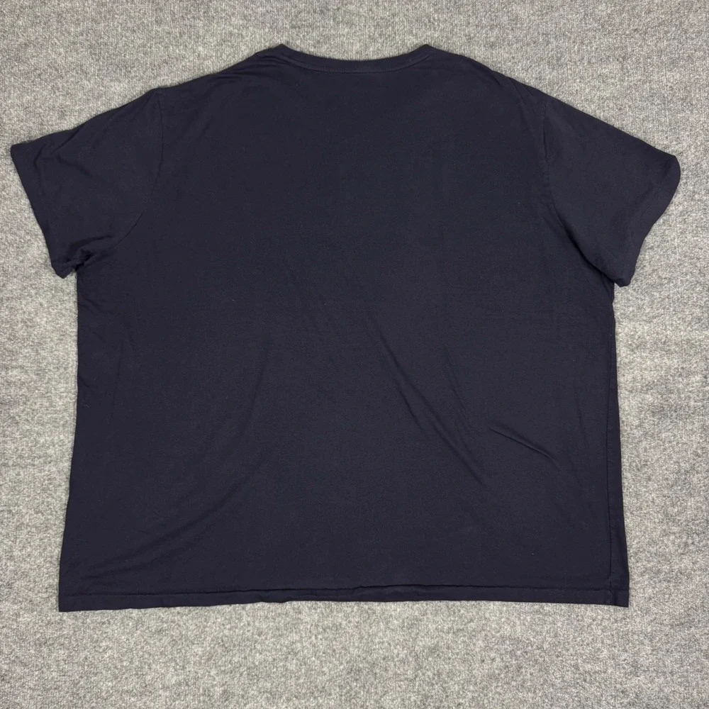 Polo Ralph Lauren V-Neck T-Shirt Mens 4XB Navy Blue Cotton EUC